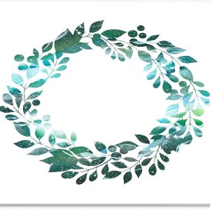 Mouse Pad Coroană Verde Emerald – Design Botanic Watercolor, Textil, 22 x 18 cm