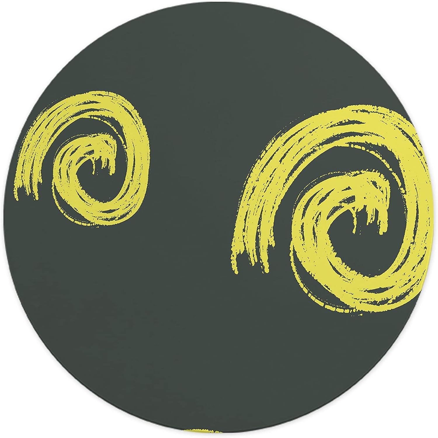 Mousepad Rotund 22 cm – Energie și Contrast cu Design Abstract Spirale Neon