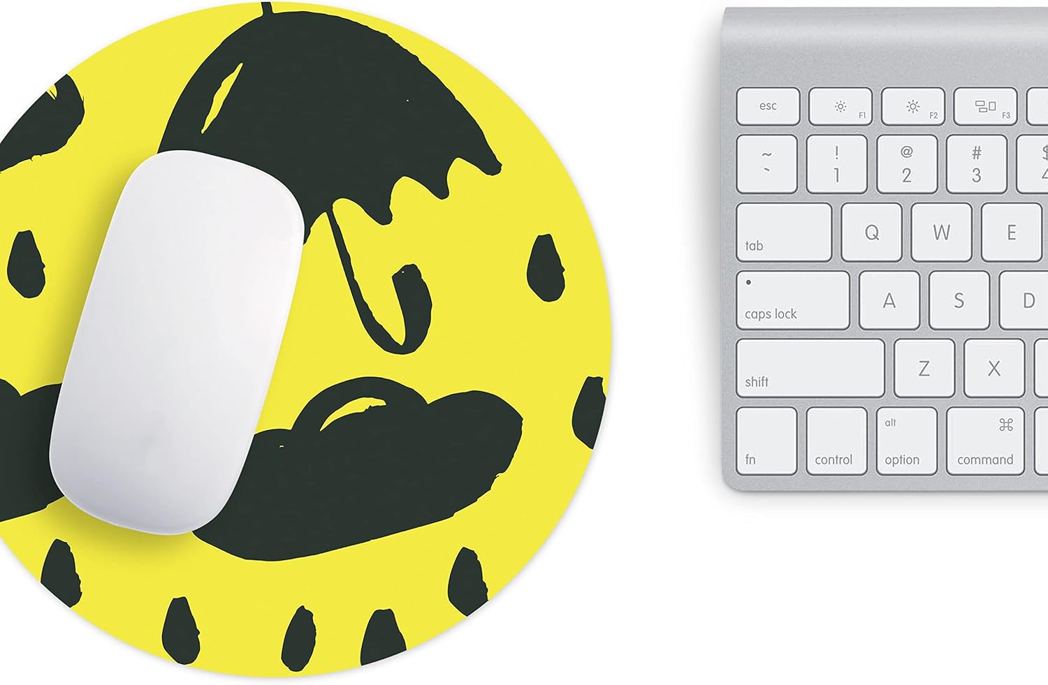 Mousepad rotund 22 cm multicolor din material textil - imagine 3