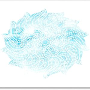 Mouse Pad Mandala Azur Watercolor – Design Zen Eterat, Suprafață Textilă, 22 x 18 cm