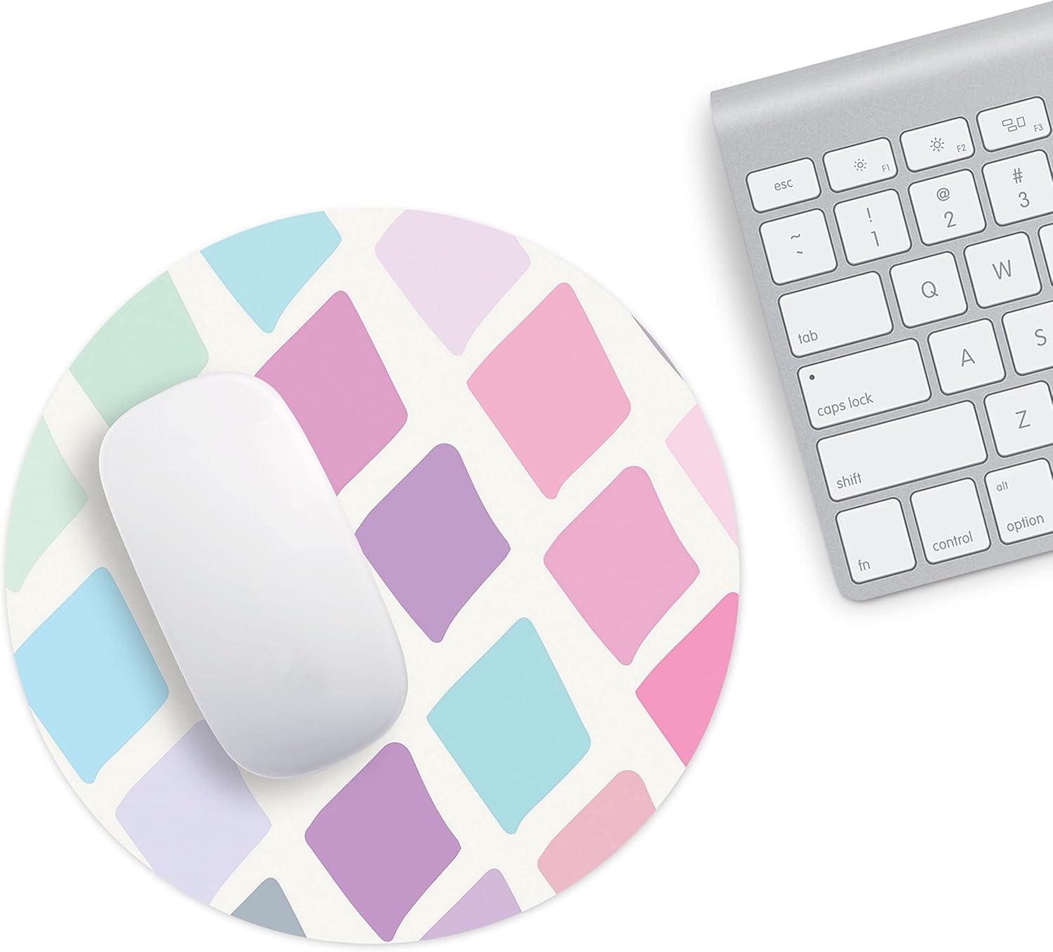 Mousepad rotund 22 cm multicolor din material textil - imagine 2