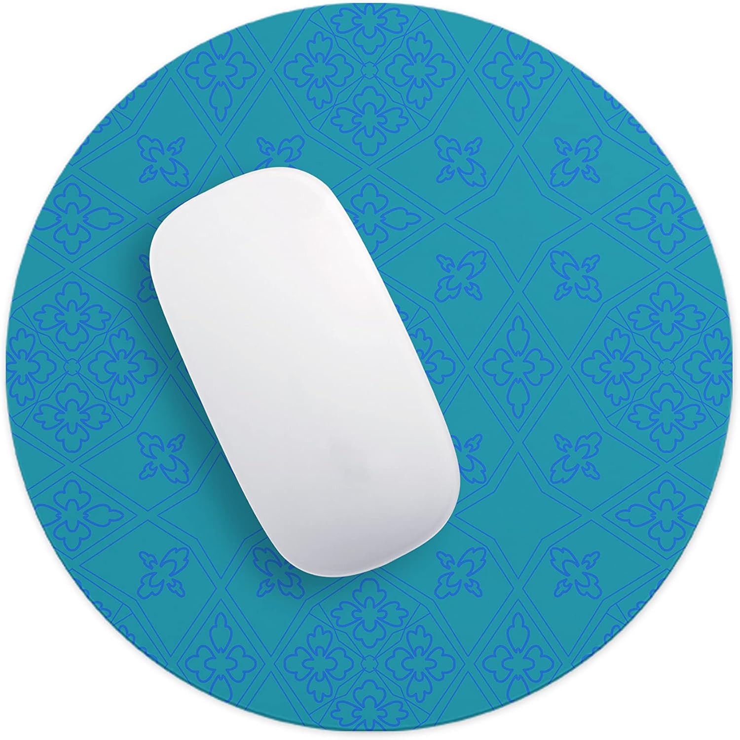 Mousepad rotund 22 cm multicolor din material textil - imagine 4