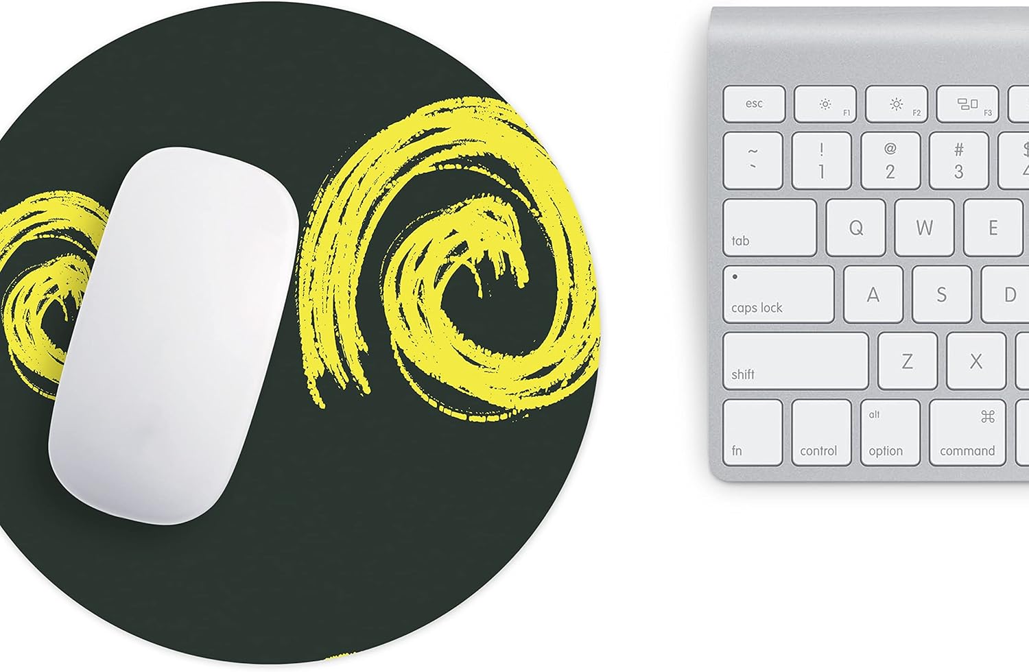 Mousepad Rotund 22 cm – Energie și Contrast cu Design Abstract Spirale Neon - imagine 3