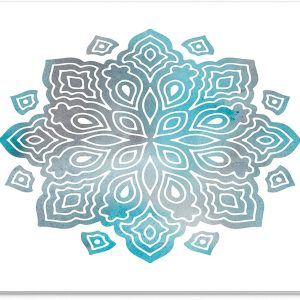 Mouse Pad Mandala Turcoaz Watercolor – Design Simetric Zen, Suprafață Textilă, 22 x 18 cm