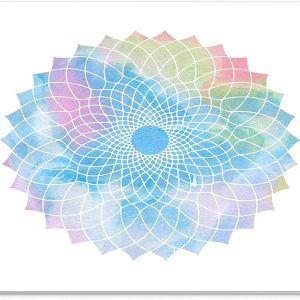 Mouse Pad Mandala Pastel Watercolor – Design Zen Multicolor, Stil Acuarelă, 22 x 18 cm