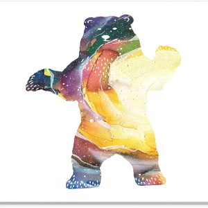 Mouse Pad Urs Cosmic Watercolor – Design Artistic Multicolor, Suprafață Textilă, 22 x 18 cm