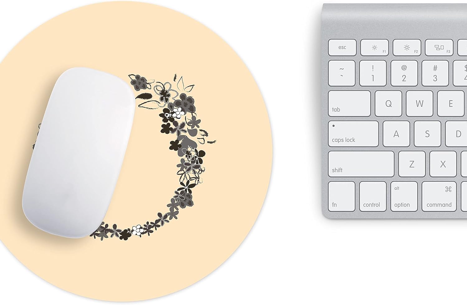 Mousepad rotund 22 cm multicolor din material textil - imagine 3