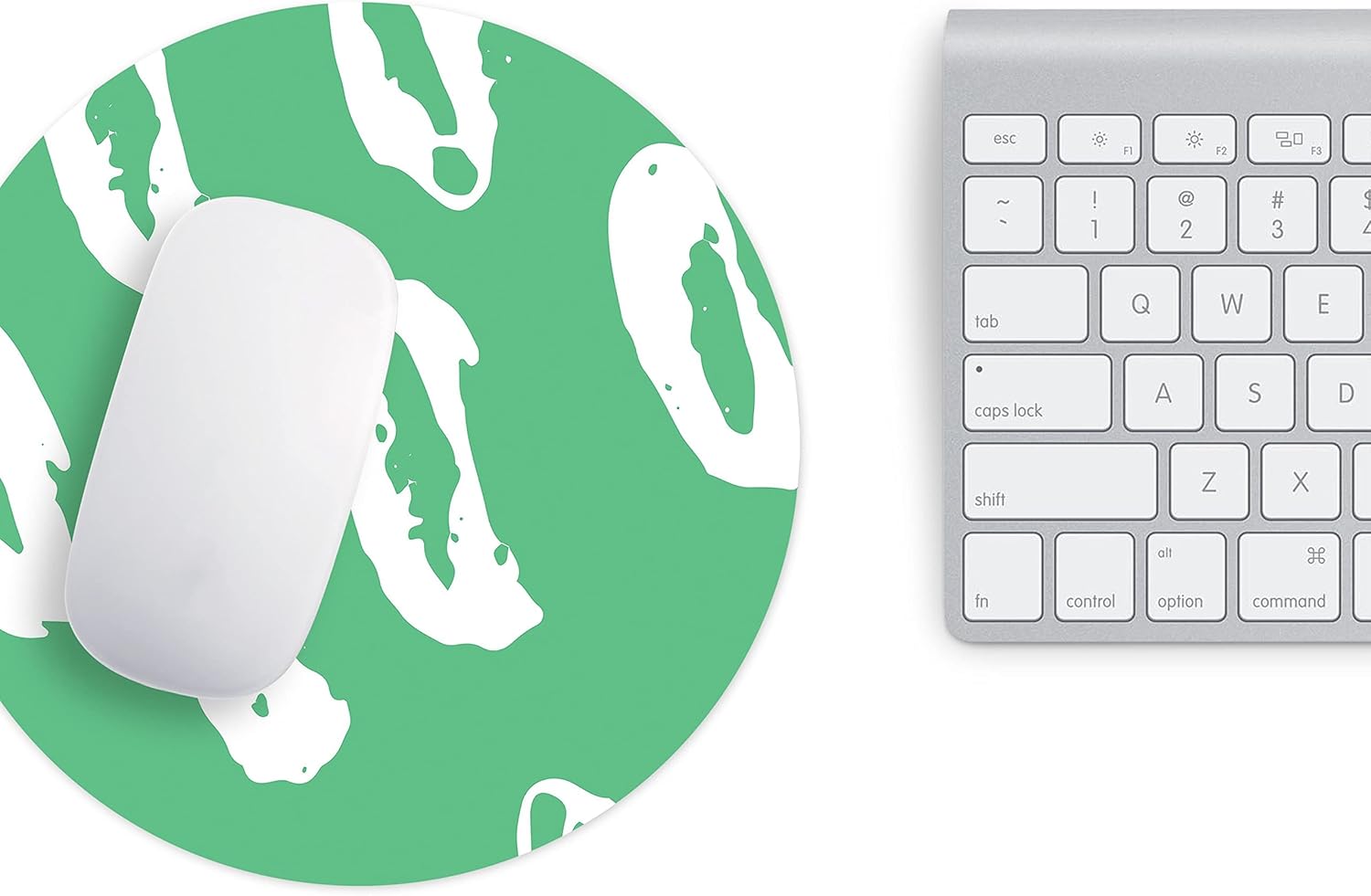 Mousepad Rotund 22 cm – Prospețime și Stil cu Design Abstract Verde Mentă - imagine 3