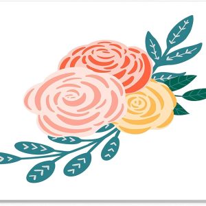 Mouse Pad Buchet Flori Pastel – Design Romantic cu Trandafiri Stilizat, Suprafață Textilă, 22 x 18 cm