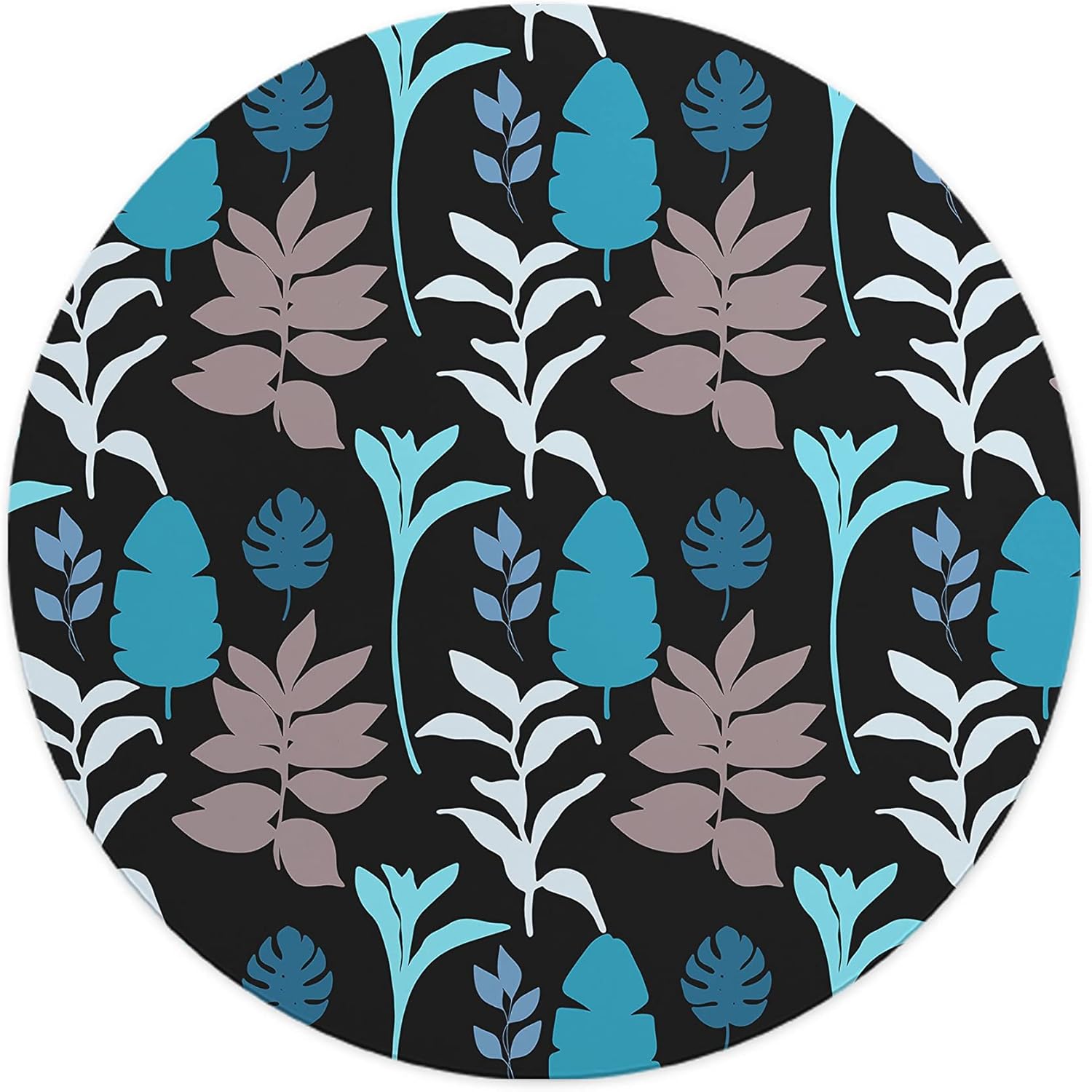 Mousepad Rotund Negru 22 cm – Stil Tropical și Performanță