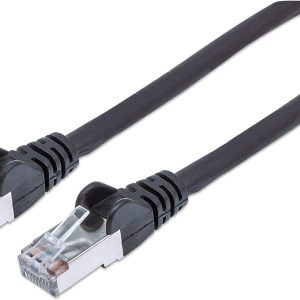 Cablu de rețea Intellinet Cat6A S/FTP, cupru, LSZH, negru, 5 m – 10Gbps