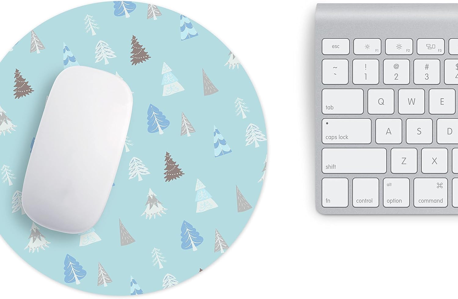 Mousepad Rotund 22 cm – Atmosferă Festivă și Confort cu Design Brazi de Iarnă - imagine 3
