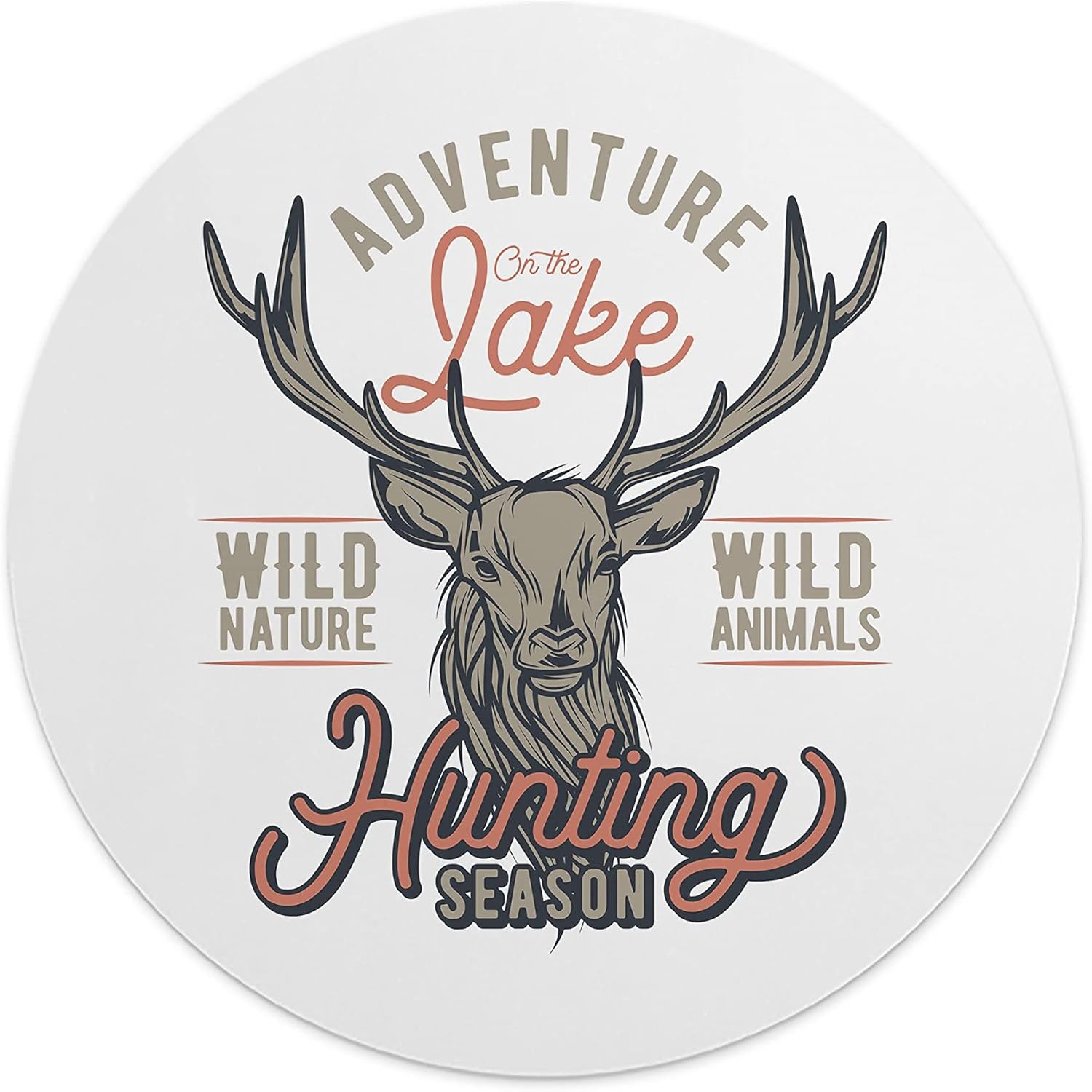 Mousepad Rotund 22 cm – Spiritul Aventurii cu Design Cerb