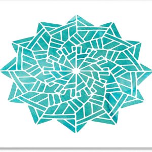 Mouse Pad Mandala Verde Smarald – Design Geometric Watercolor, Stil Zen și Modern, 22 x 18 cm
