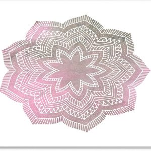 Mouse Pad Mandala Roz Pudră și Gri – Design Watercolor Elegant, Textil, 22 x 18 cm