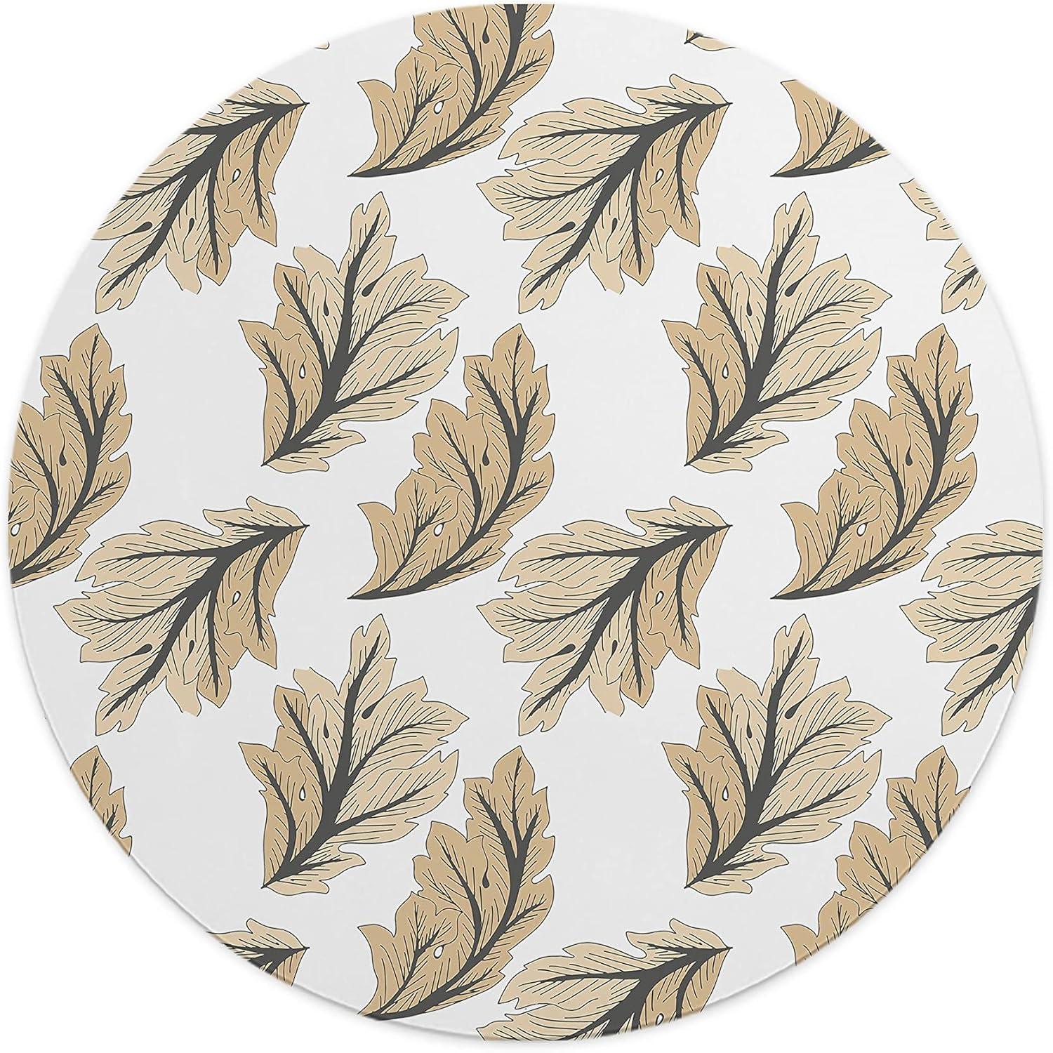Mousepad rotund 22 cm – model frunze decorative, stil natural elegant