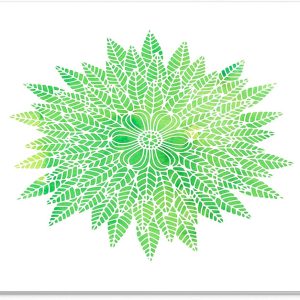 Mouse Pad Mandala Verde Natural – Design Floral Zen, Stil Acuarelă, Suprafață Textilă, 22 x 18 cm
