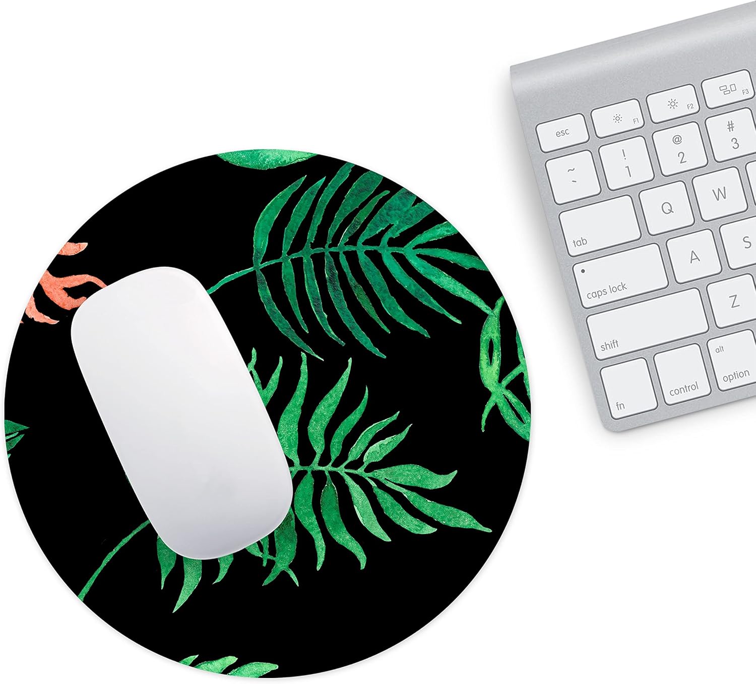 Mousepad Rotund 22 cm – Eleganță Tropicală cu Design Frunze de Palmier - imagine 2