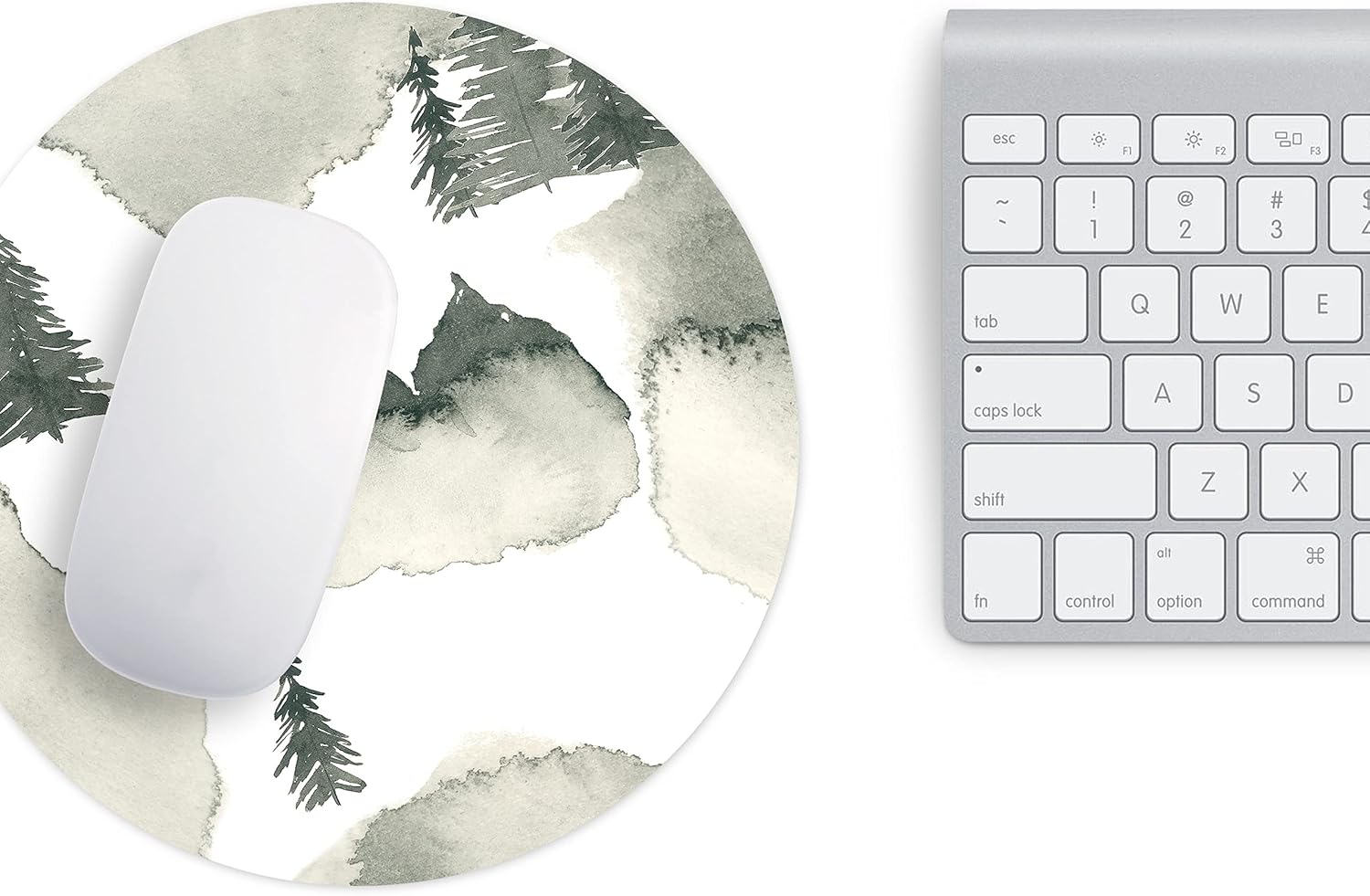 Mousepad Rotund 22 cm – Liniște și Inspirație cu Design Peisaj Montan în Acuarelă - imagine 2