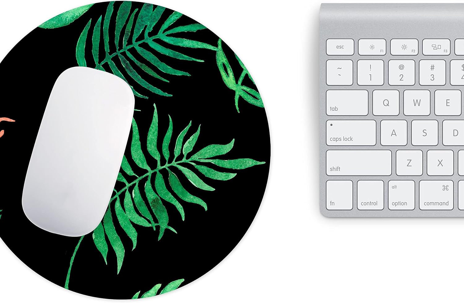 Mousepad Rotund 22 cm – Eleganță Tropicală cu Design Frunze de Palmier - imagine 3