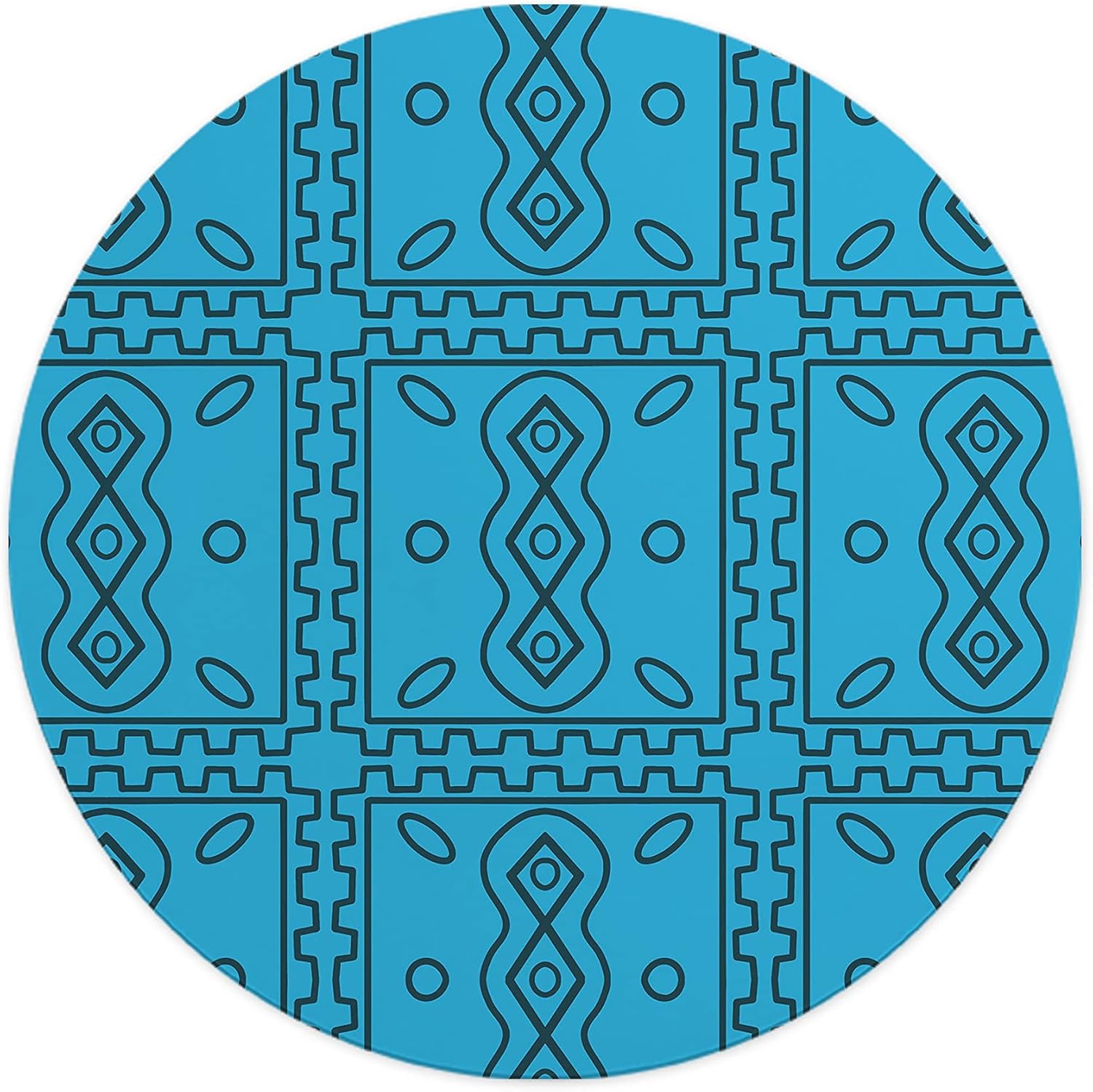 Mousepad Rotund Albastru 22 cm – Design Geometric și Stil Modern