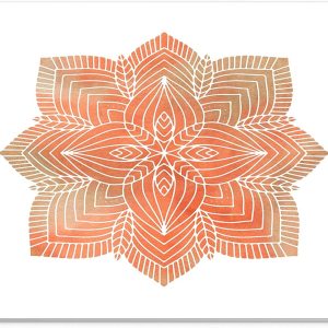 Mouse Pad Mandala Teracotă Watercolor – Design Floral Geometric, Stil Zen și Elegant, 22 x 18 cm