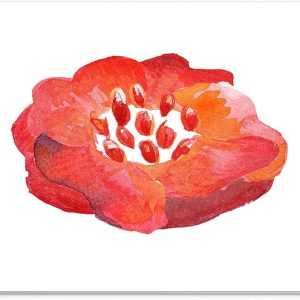 Mouse Pad Floare Roșie Watercolor – Design Floral Artistic, Suprafață Textilă, 22 x 18 cm