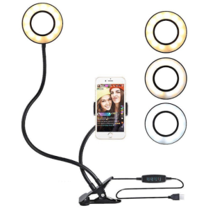 Lampa Circulara Ring Light 30cm pentru live , 180 LED-uri, 3 Moduri Lumina, Reglaj Continu, Suport Telefon, USB