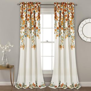 Set 2 Draperii Boho-Chic Lush Decor Tanisha, Florale, 132 x 213 cm