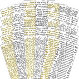 Set 30 Folii Abțibilduri Contur CPD Bumper Peel Off Stickers, Culori Asortate, 23x11x10 cm