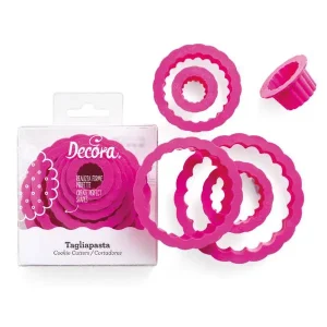 Set 6 Forme Decupat Biscuiți Decora Rotunde 1.5-8 cm | Roz