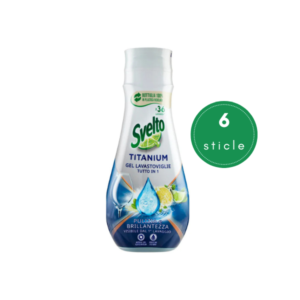 Set 6x Detergent Lichid pentru Mașina de Spălat Vase Svelto Gel All in 1 Titanium, 6 x 640 ml (până la 216 spălări)