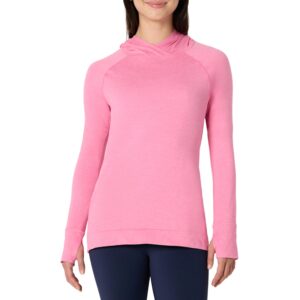 Hanorac Sport de Damă cu Glugă Amazon Essentials Soft Stretch, Roz Melanj, Mărimea XS