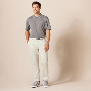Pantaloni de Golf Elastic Bărbați Amazon Essentials Athletic Fit, Mărimea 52W / 32L (Béj/Gri Deschis)